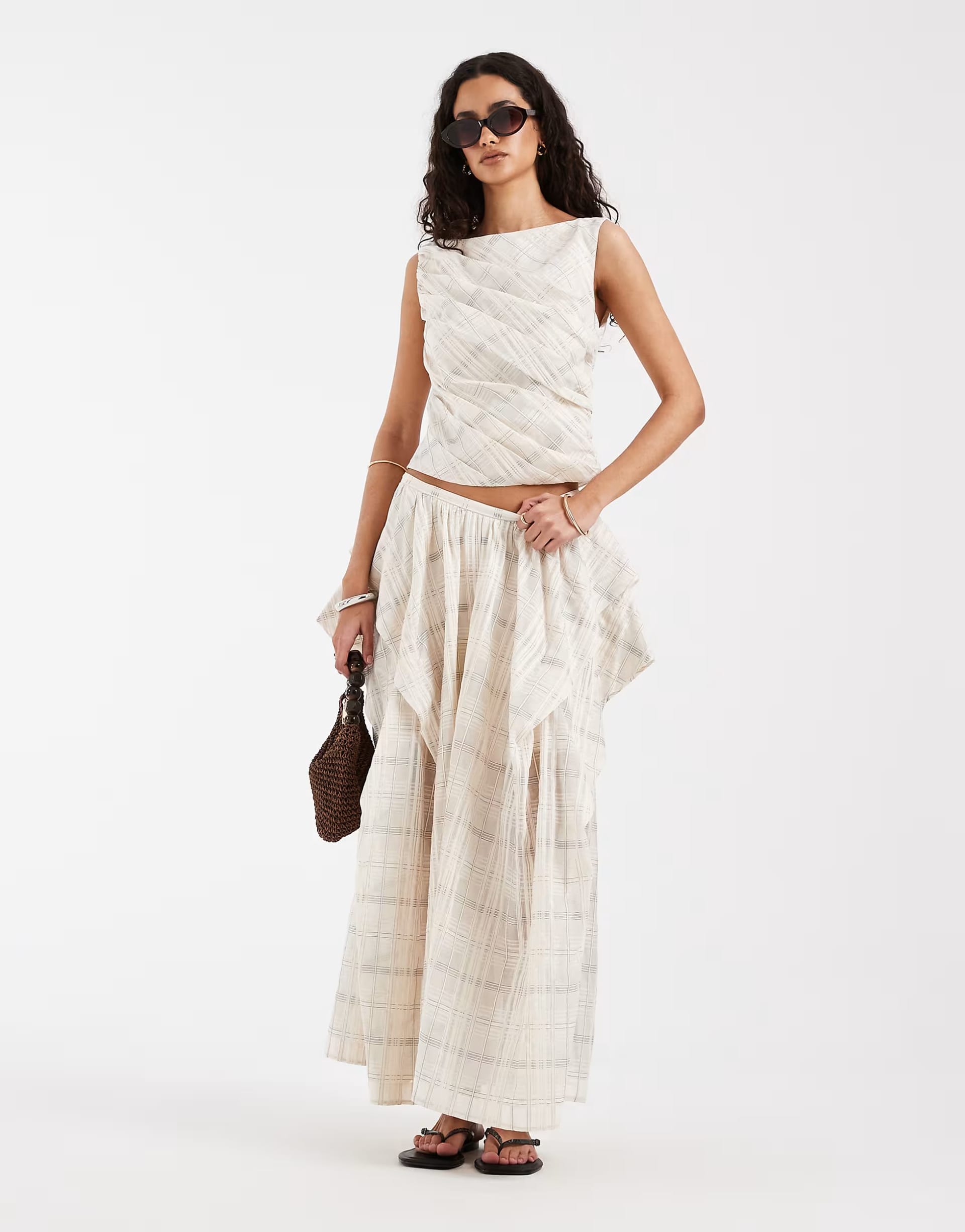 ASOS & Other Stories Off-White Sheer Organza Co-ord Set