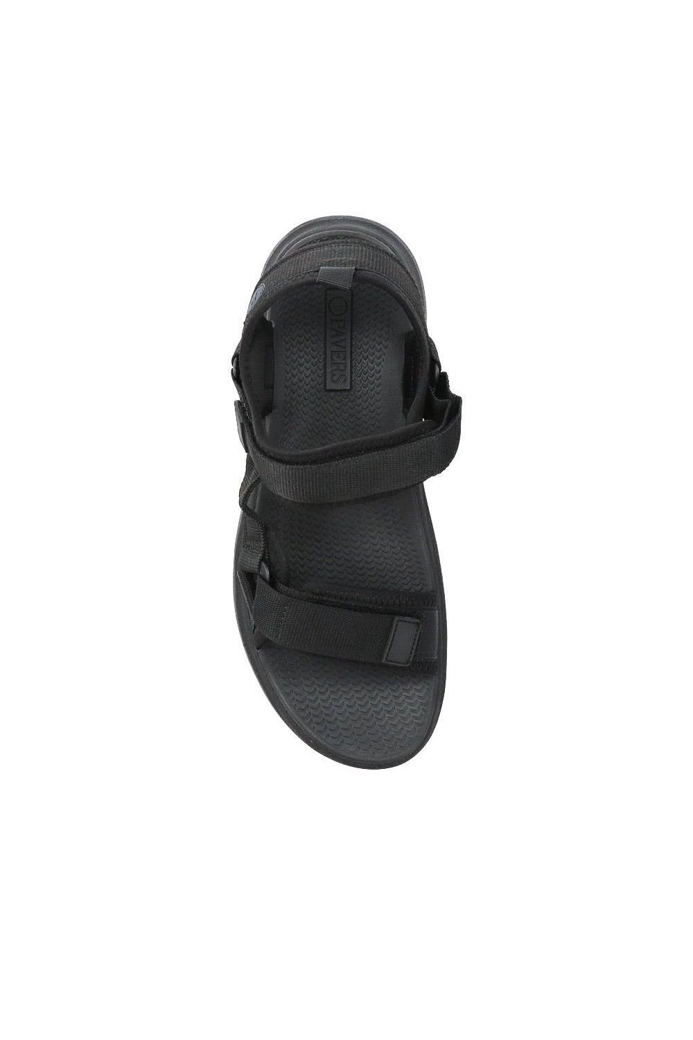 Pavers Pavers Men's Touch-Fastening Casual Sandals in Black - 4