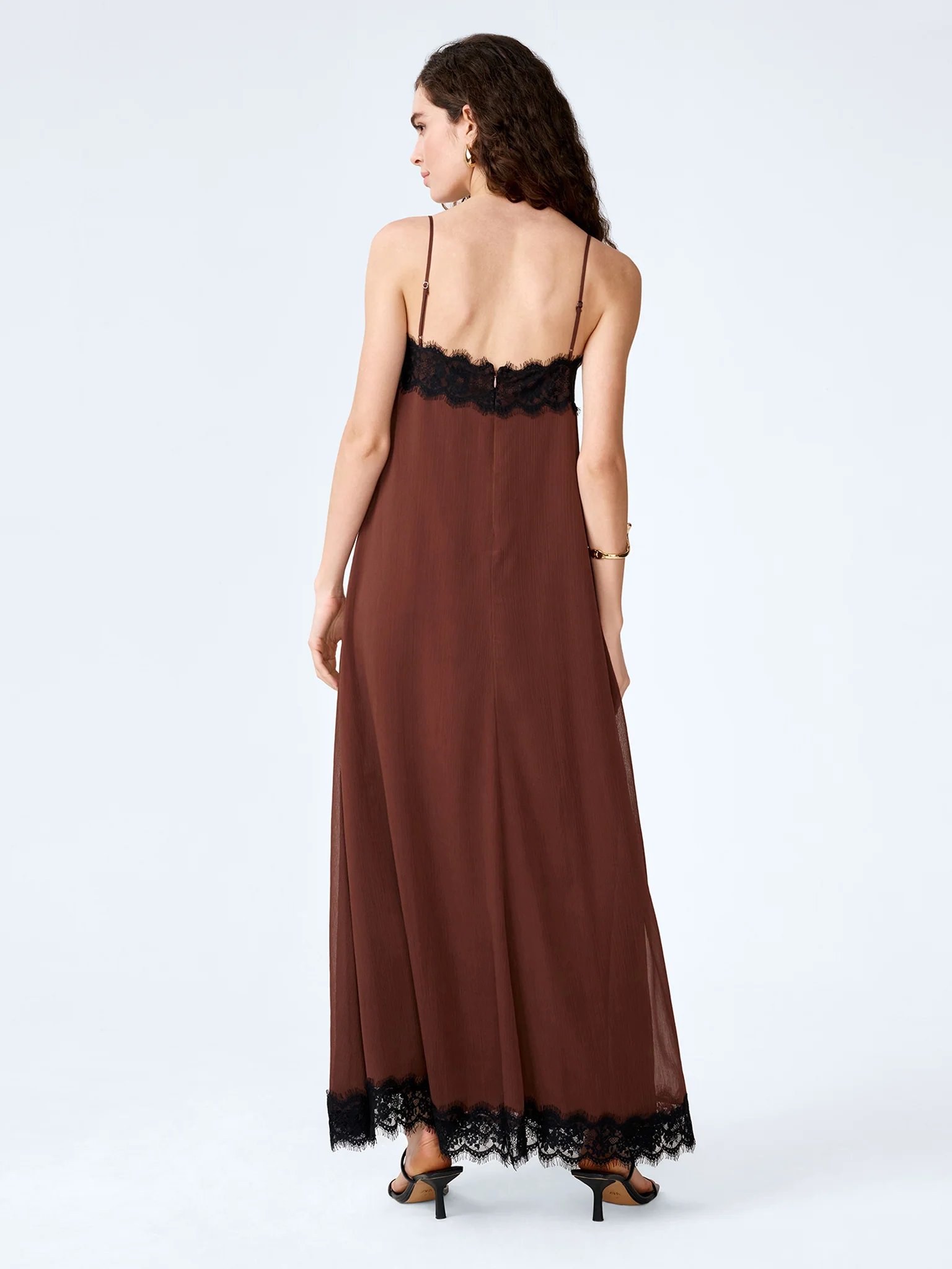 OMNES Thea Dress in Chocolate/Black Lace - 3