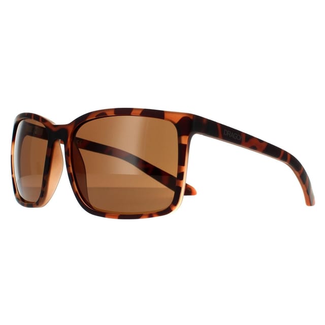Dragon Dragon Men's Square Matte Tortoise Bronze Sunglasses in Brown - 2