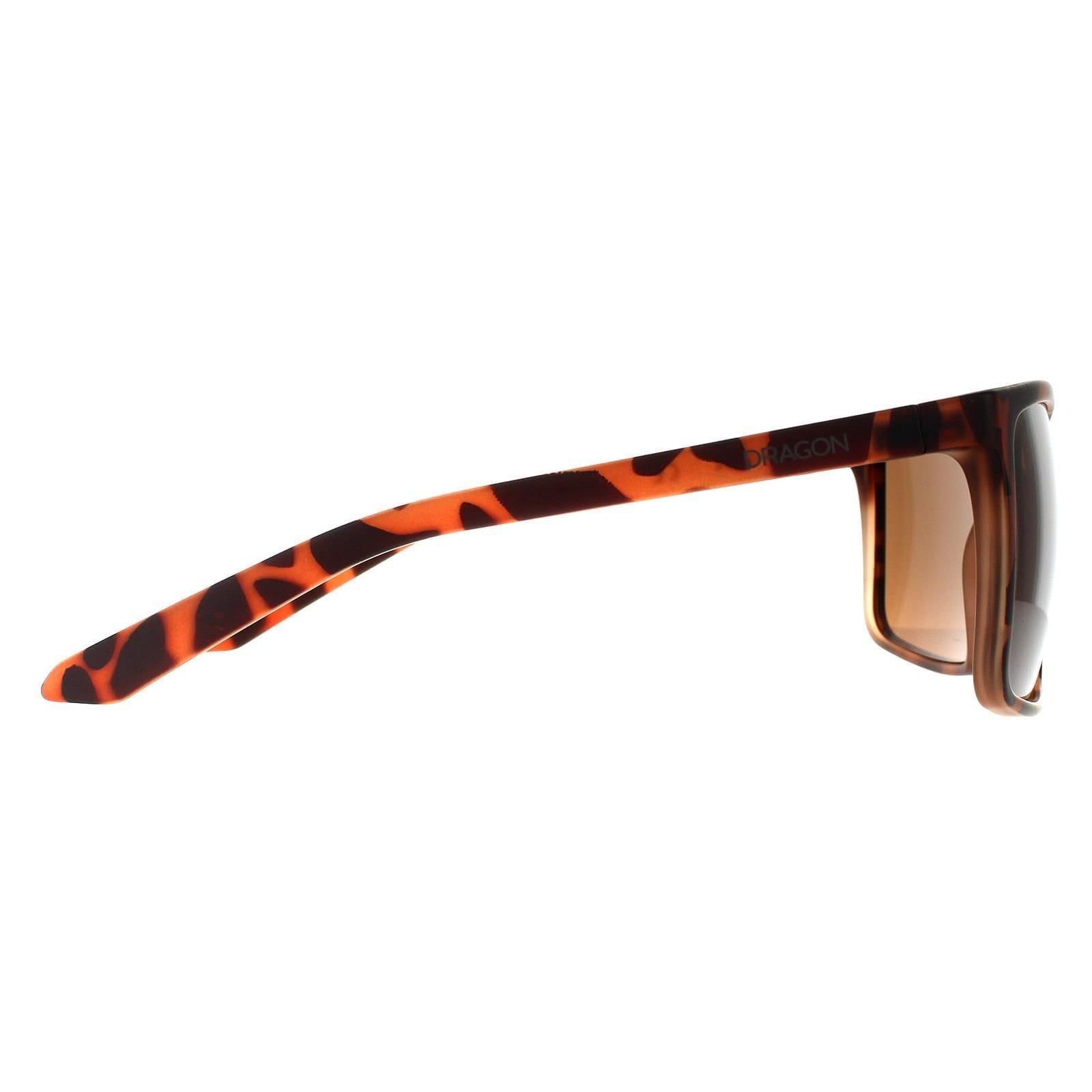 Dragon Dragon Men's Square Matte Tortoise Bronze Sunglasses in Brown - 4