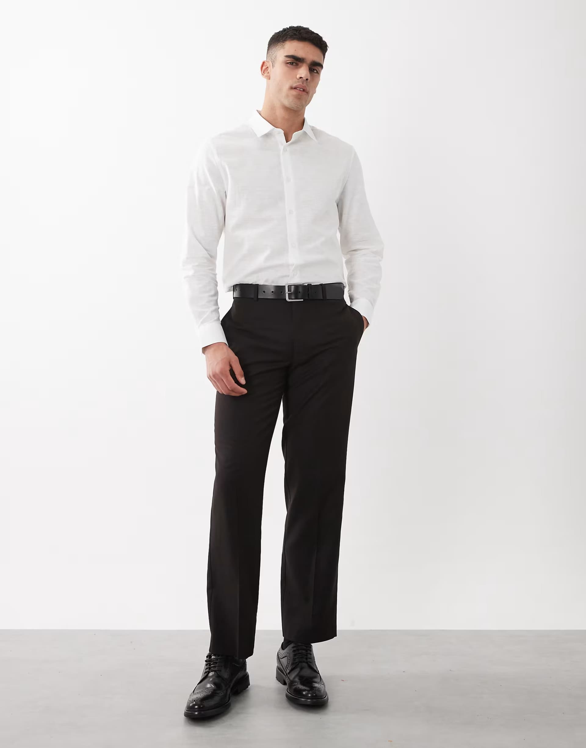ASOS ASOS White Linen Blend Shirt in White