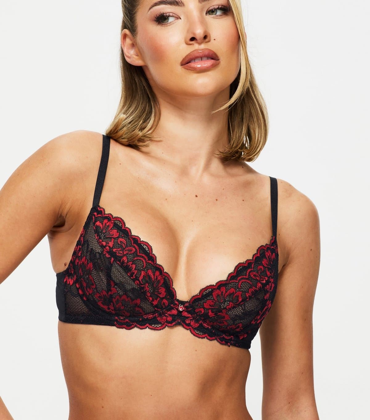 Ann Summers Women's Black Lace Non-Padded Plunge Bra Ann Summers New Look