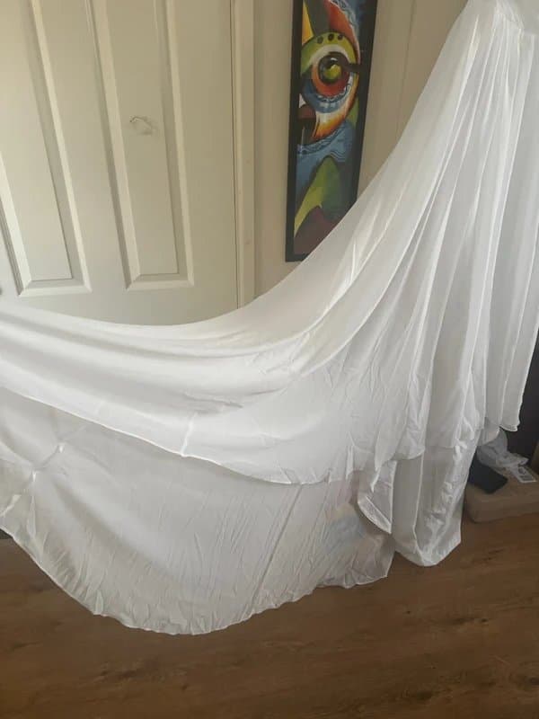 Missac White dress with train size 16