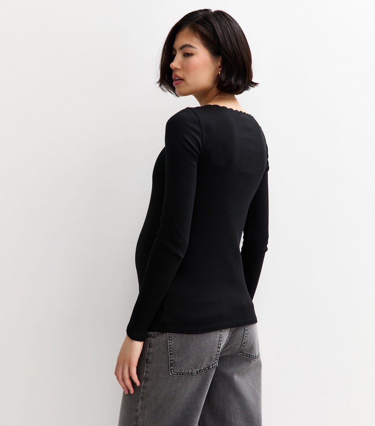 New Look Women's Maternity Black Rib Long Sleeve Top New Look - 4