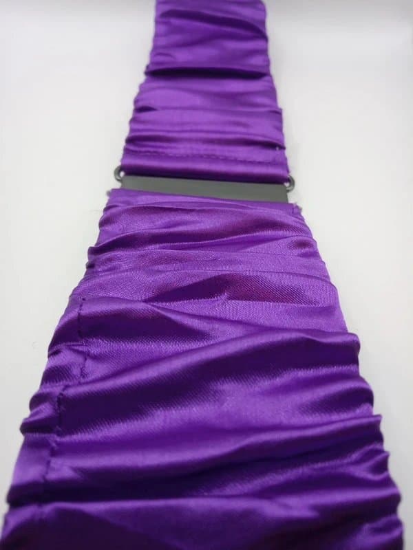 New Look Wide Purple Fabric Elasticated Clinch Belt With Pewter Coloured Buckle 32"-36"
