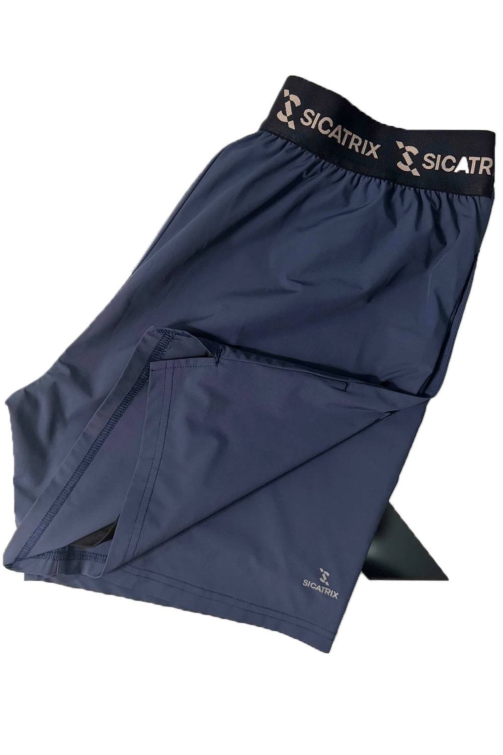 SICATRIX SICATRIX Men's 2 In 1 Concealed Undershort Slip Side Pockets Shorts in Blue - 2