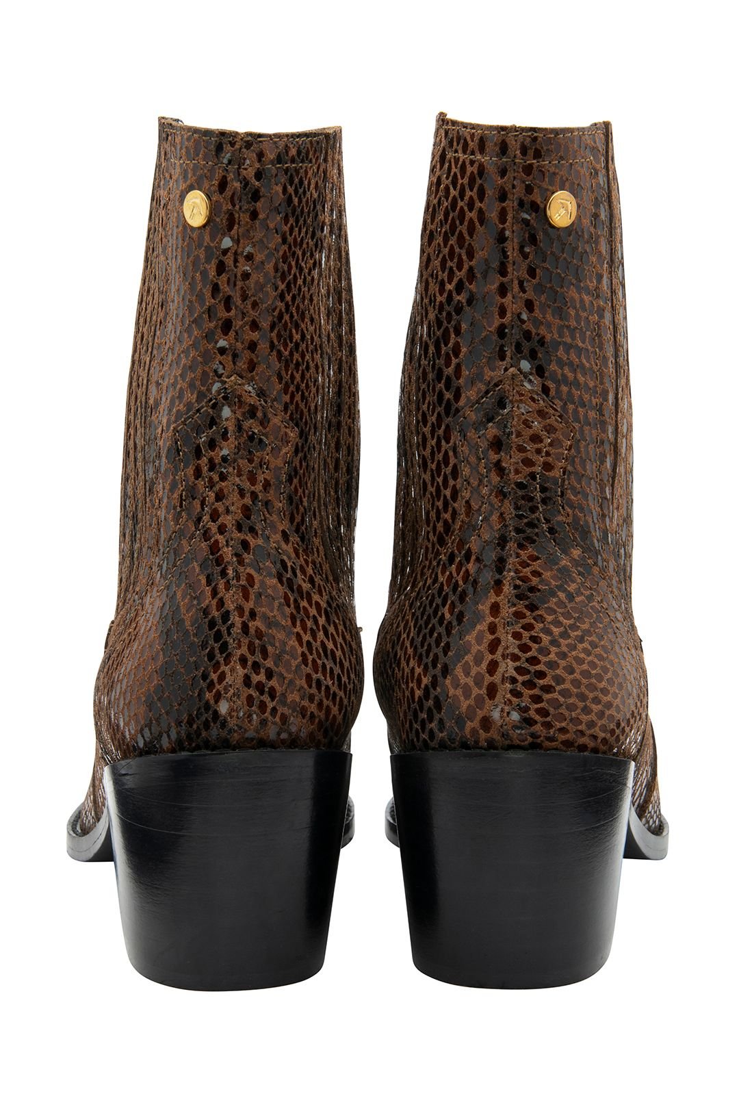 Ravel Ravel Women's 'Langton' Snake-Print Leather Ankle Boots in Tan - 3
