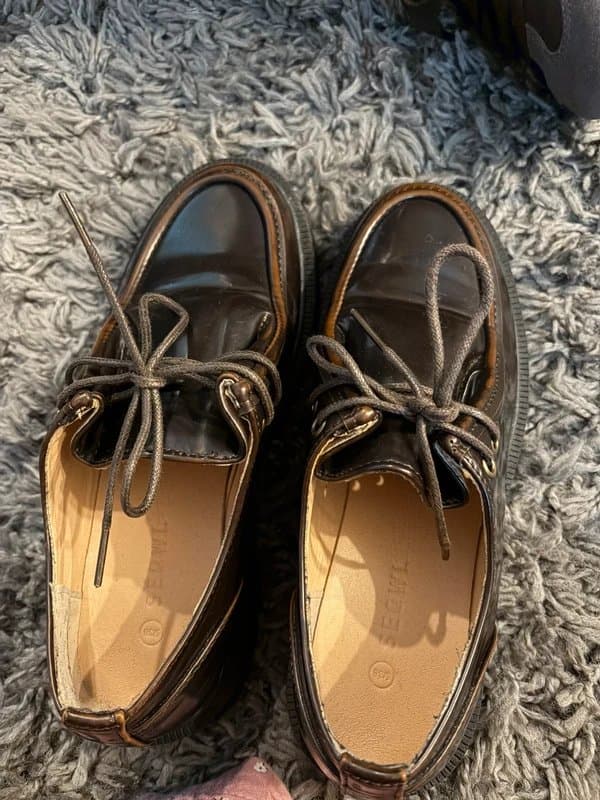 ASOS Chunky burnished brown lace up shoes