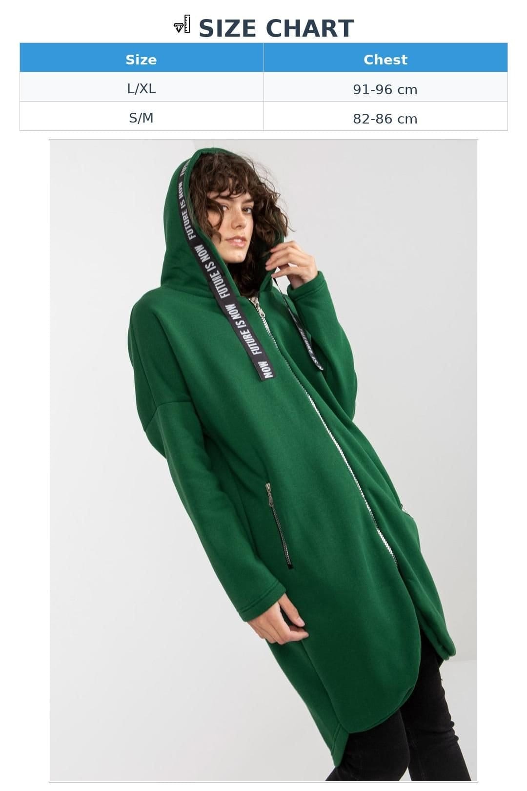 Love Lace Love Lace Women's Zip Front Hooded Sweatshirt with Side Pockets in Green - 4