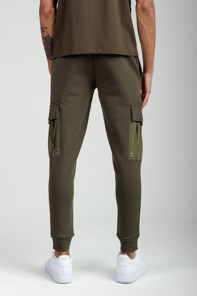 Foray Foray Men's Multi Pocket Utility Cargo Joggers in Khaki - 2