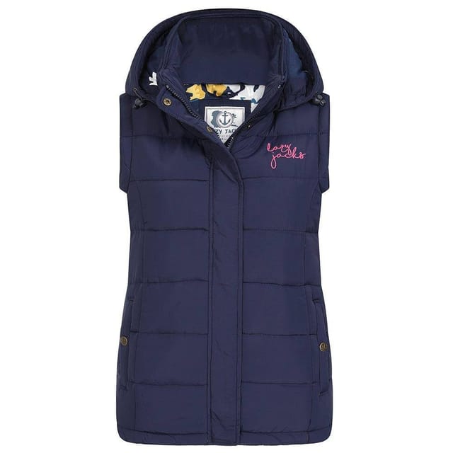 Lazy Jacks Lazy Jacks Women's Contrast Lining Gilet in Dark Blue - 2