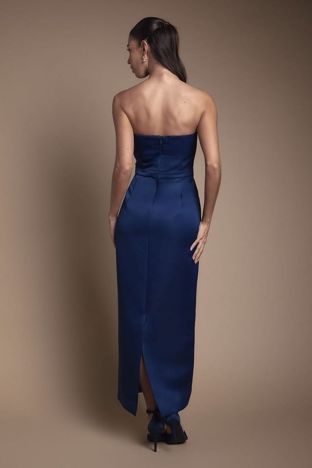 Coast Coast Women's Bandeau Bridesmaid Maxi Dress With Statement Bow in Navy - 3