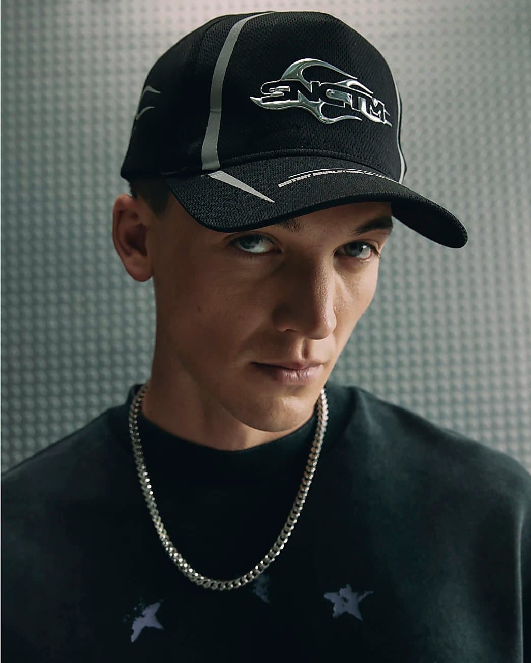 River Island Mens River Island Black Snctm Motorcross Cap
