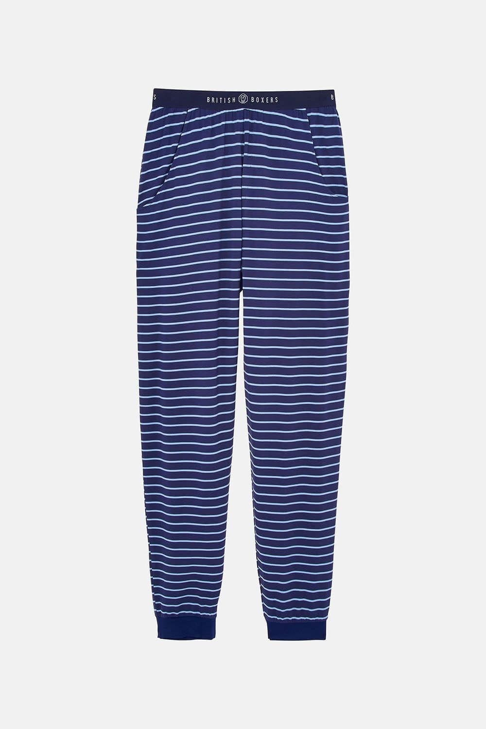 British Boxers British Boxers Men's "Industrial" Stripe Bamboo Pyjama Set in Dark Blue - 4
