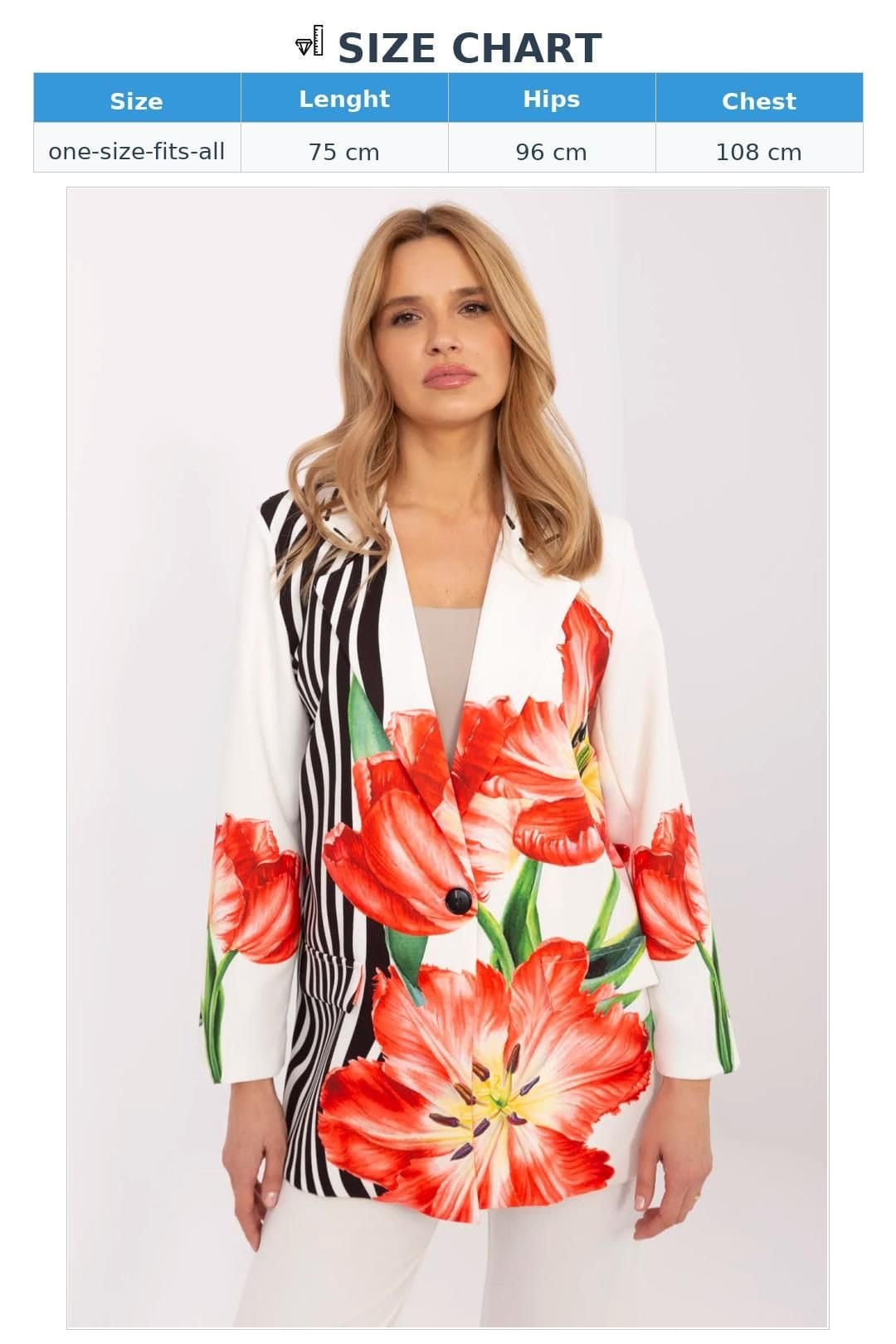 Love Lace Love Lace Women's Casual Floral Lightweight Blazer Shoulder Pads in White - 4