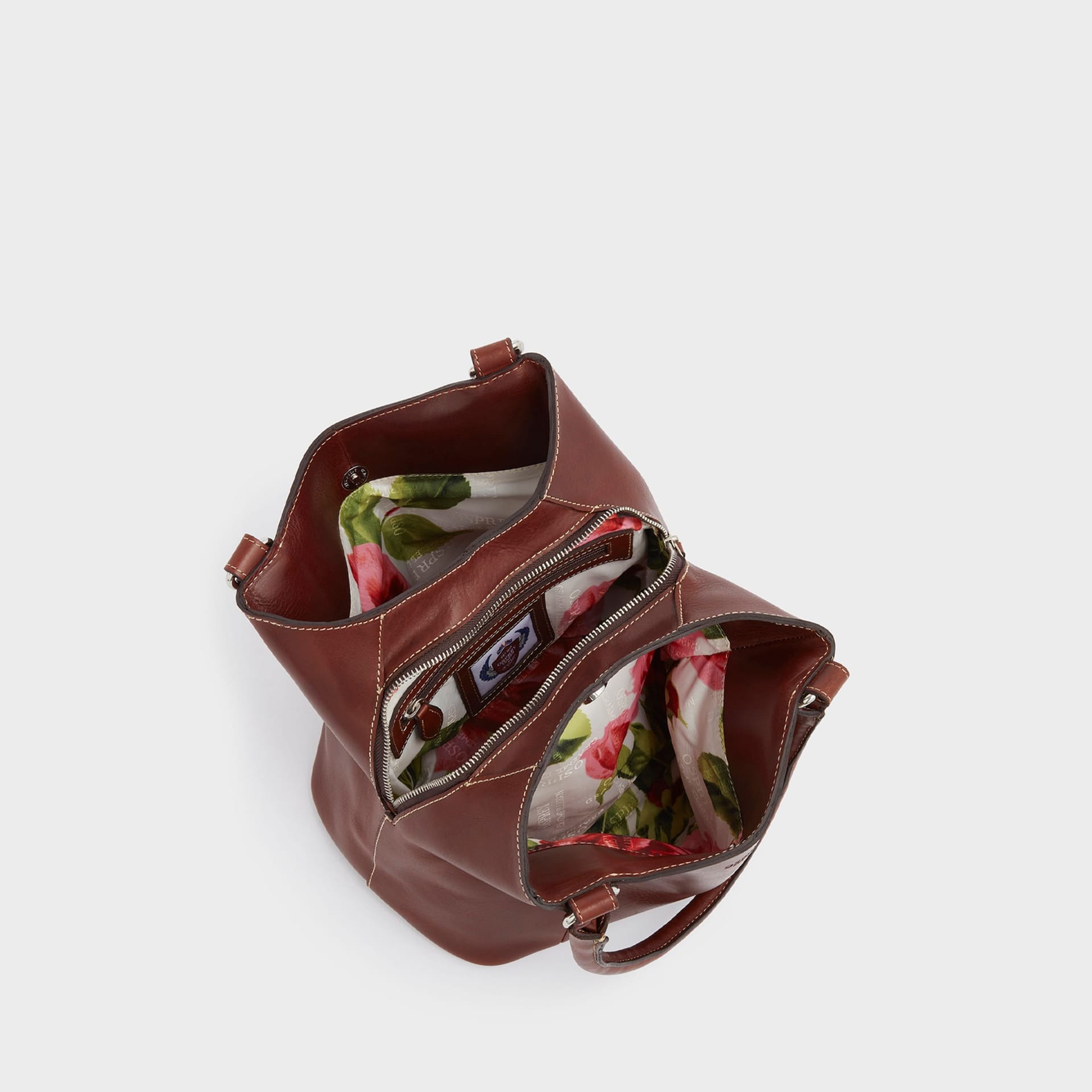 OSPREY LONDON OSPREY LONDON Women's The Narissa Leather Small Hobo Bag in Dark Brown - 4