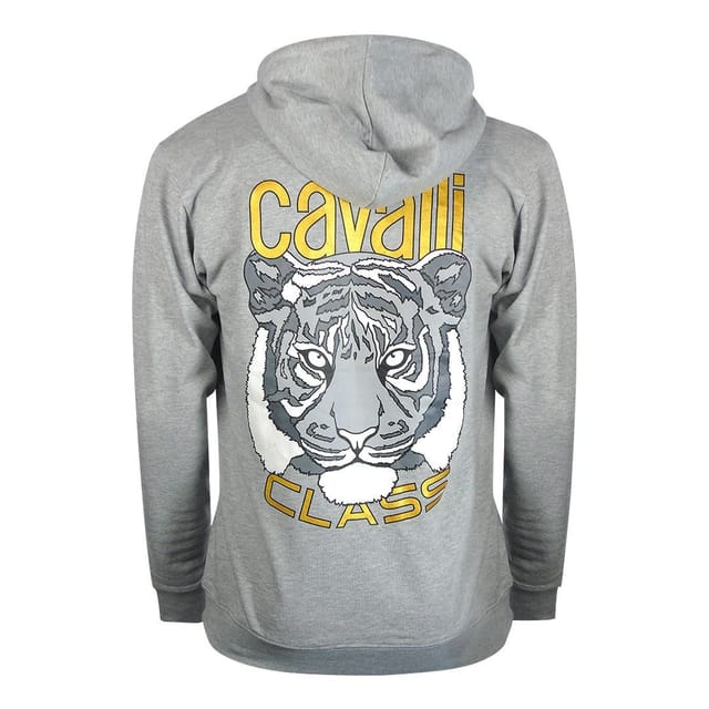 Cavalli Class Cavalli Class Men's Bold Tiger Graphic Grey Hoodie - 2