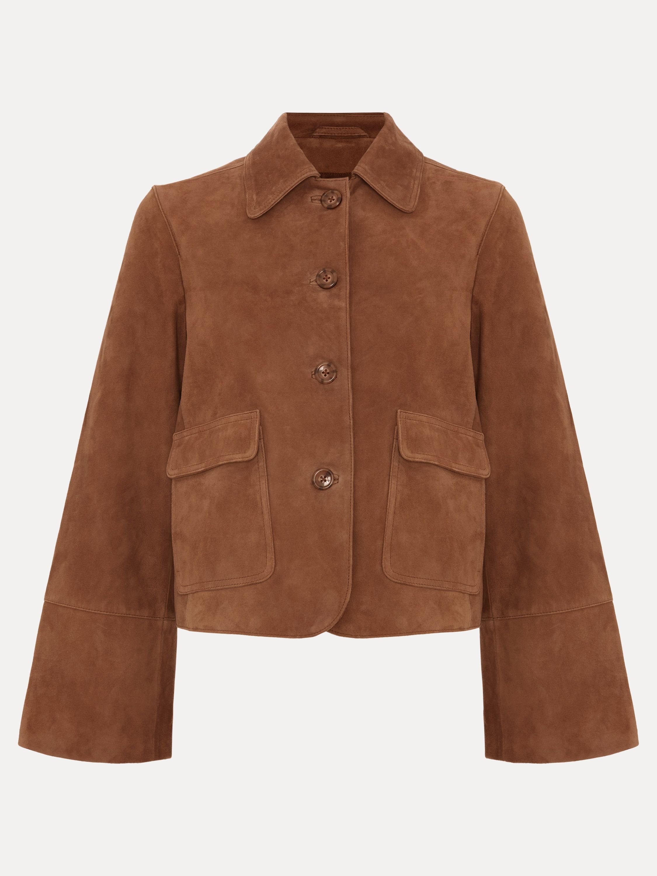 Phase Eight Phase Eight Women's Indira Suede Jacket in Walnut - 2