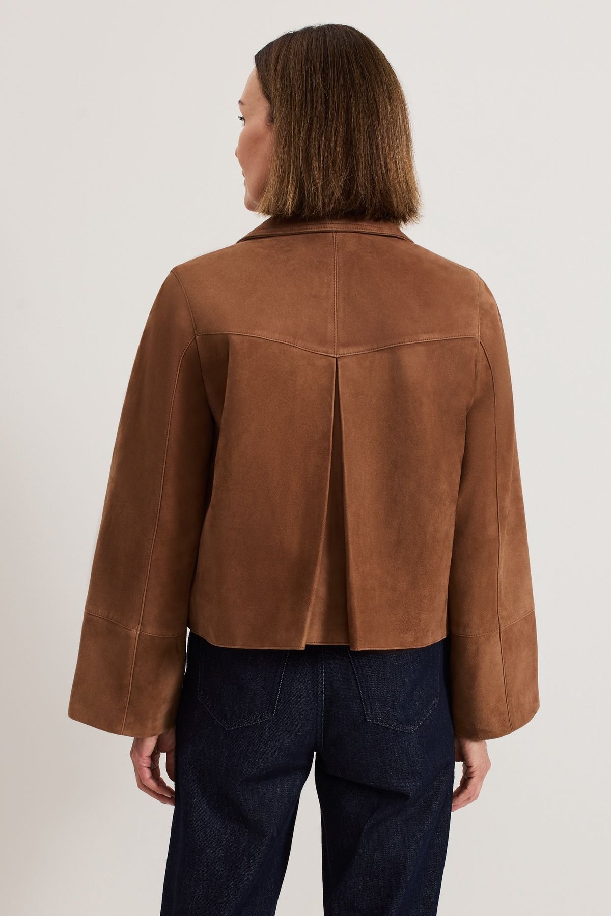 Phase Eight Phase Eight Women's Indira Suede Jacket in Walnut - 4