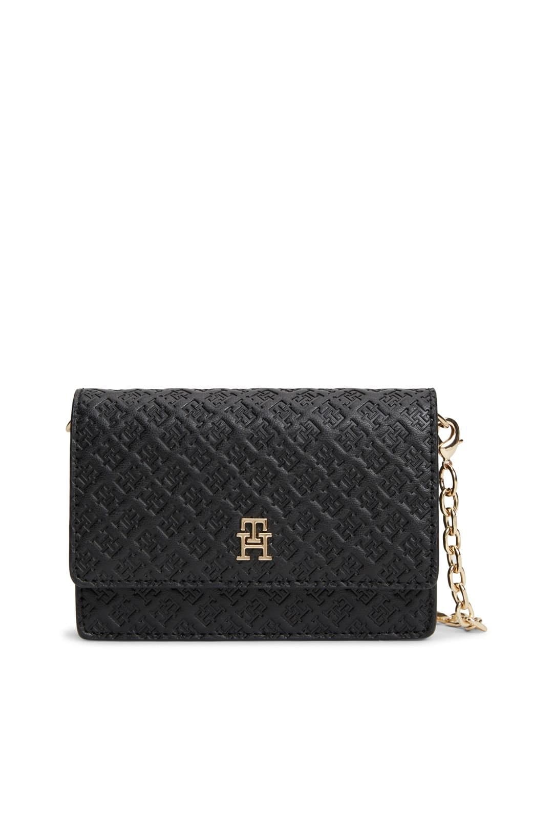Tommy Hilfiger Tommy Hilfiger Women's Th Icon Cardholder Chain Mono Black