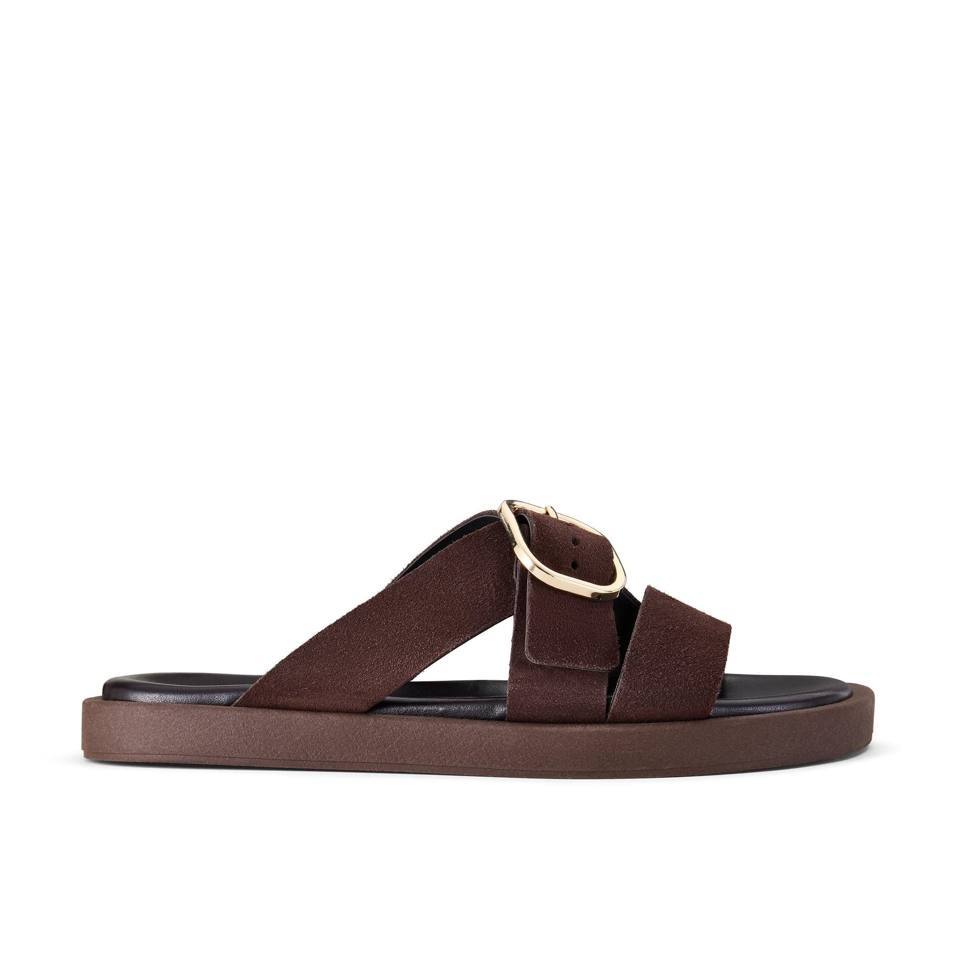 Clarks Clarks Women's Ravina Strap Dark Brown Flat Sandals