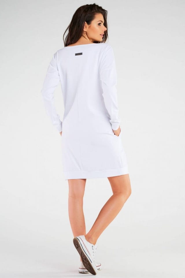 Love Lace Love Lace Women's Soft Touch Loose Long Sleeve Dress in White - 3