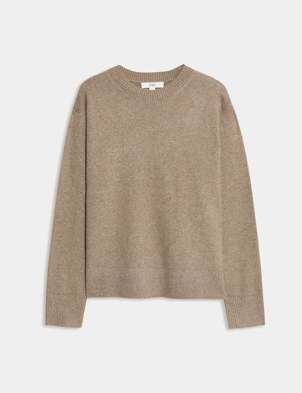 Marks & Spencer M&S Air-Yarn Crew Neck Jumper Hazelnut