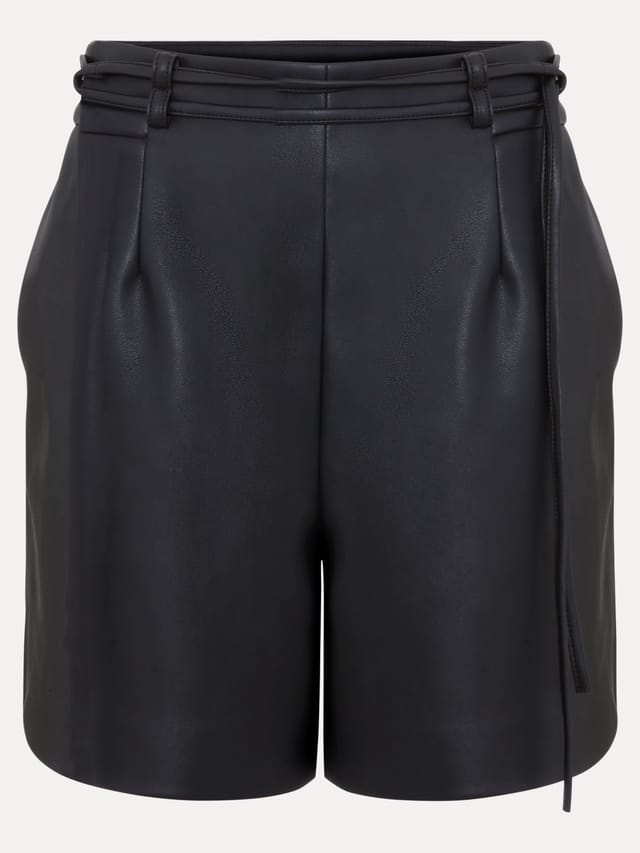 Phase Eight Phase Eight Women's Finlay Faux Leather Short in Black - 2
