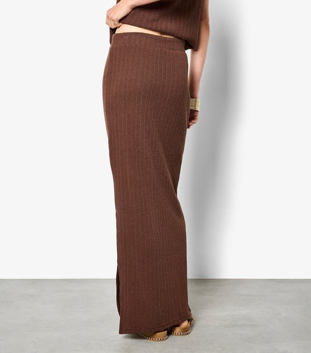 Apricot Women's Dark Brown Maxi Column Skirt Apricot New Look - 3