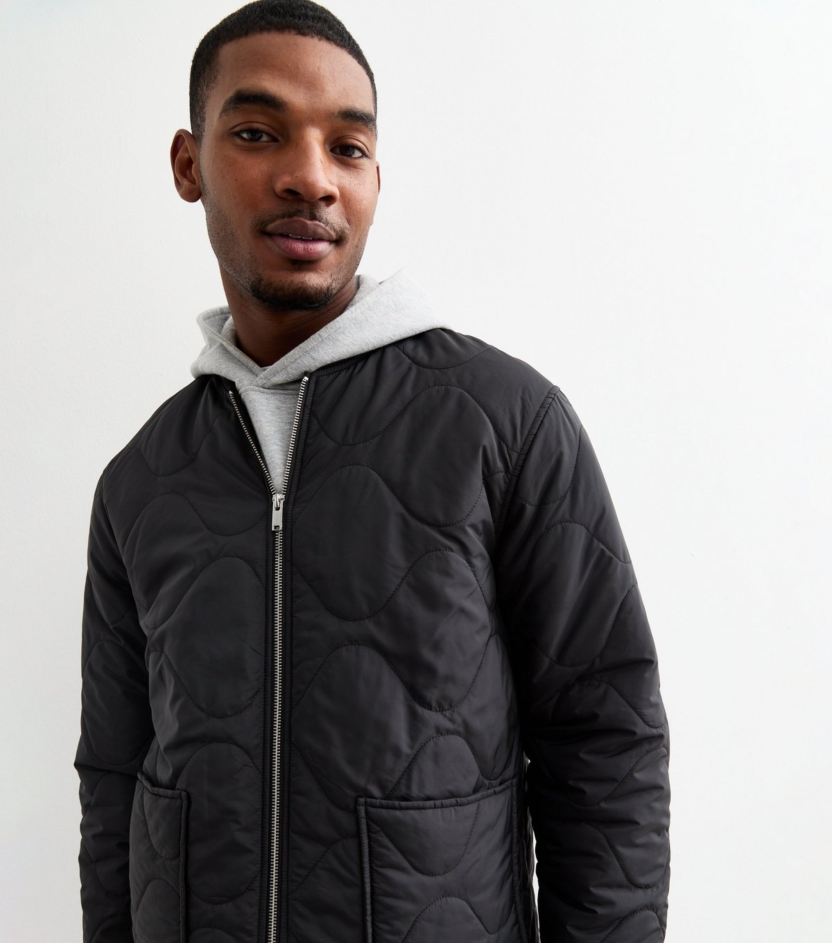 New Look Men's Black Regular Quilted Jacket New Look - 2