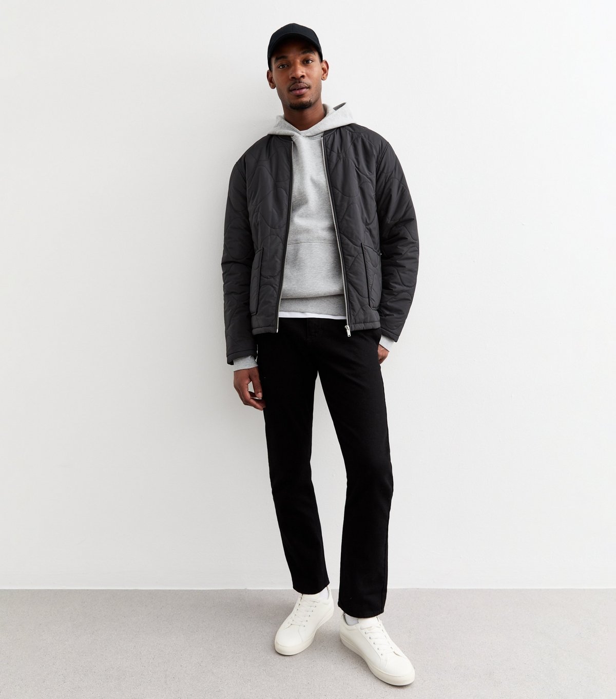 New Look Men's Black Regular Quilted Jacket New Look - 3