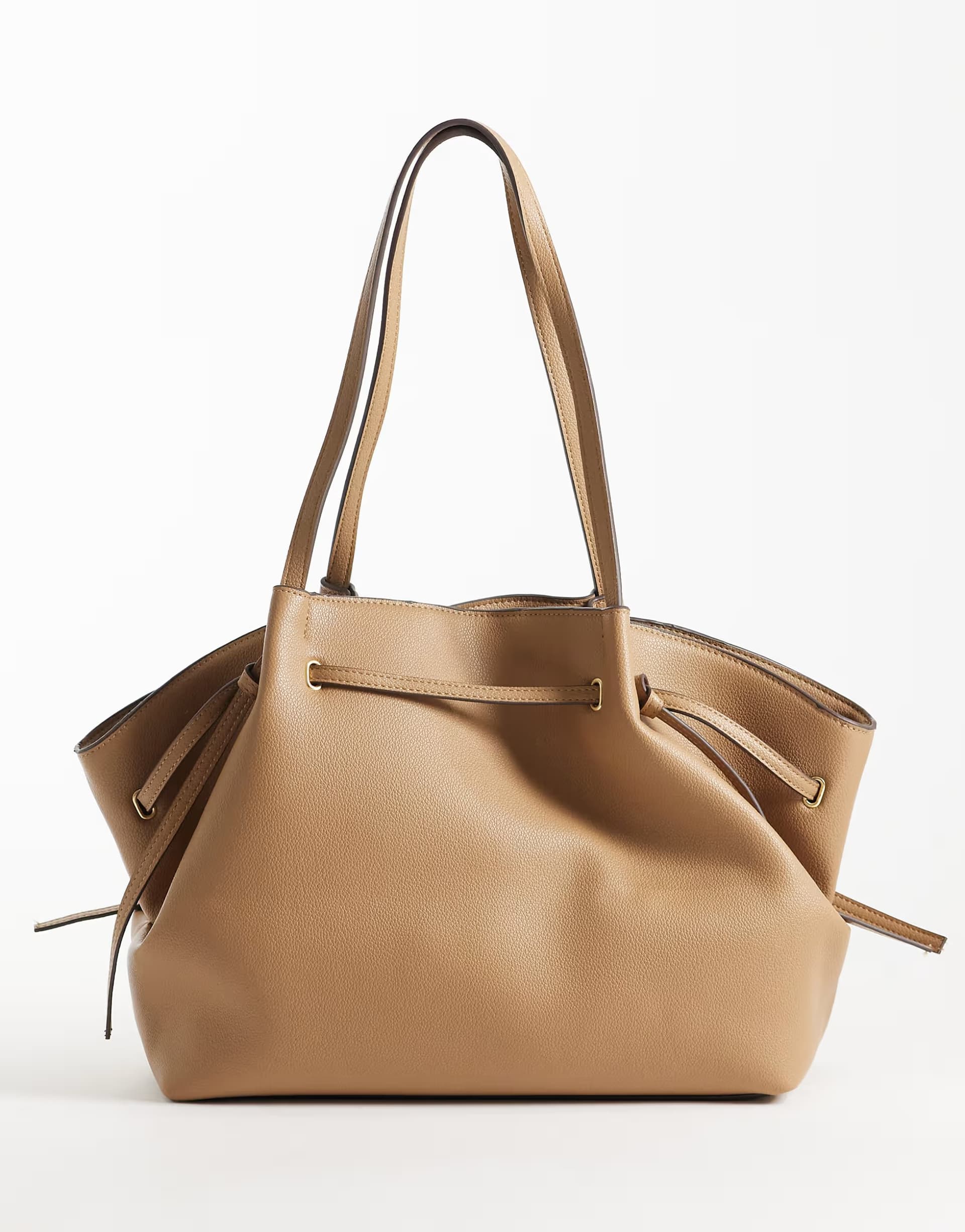 ASOS Mango faux leather large slouch tote bag in latte