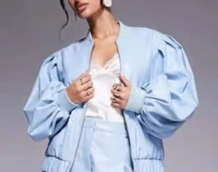 ASOS ASOS luxe faux leather bomber jacket size 10 size 10 smal
