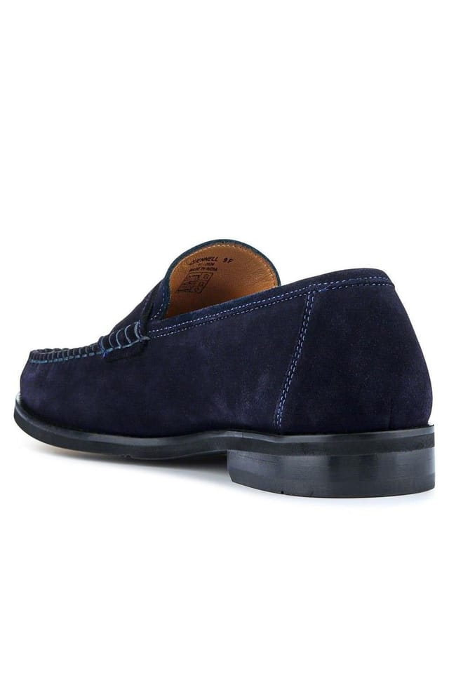 Jones Bootmaker Jones Bootmaker Men's Quennell Leather Penny Loafers in Navy - 3