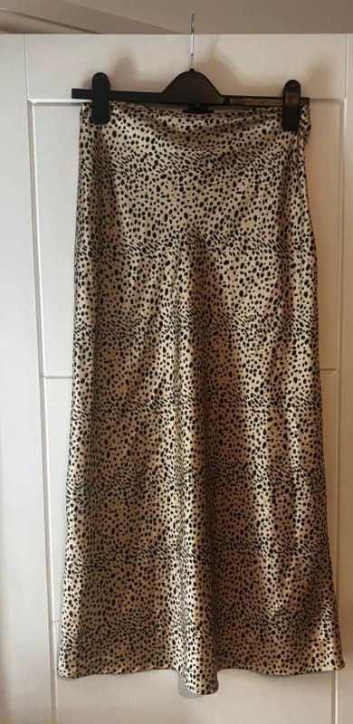 ASOS Silk leopard print midi skirt