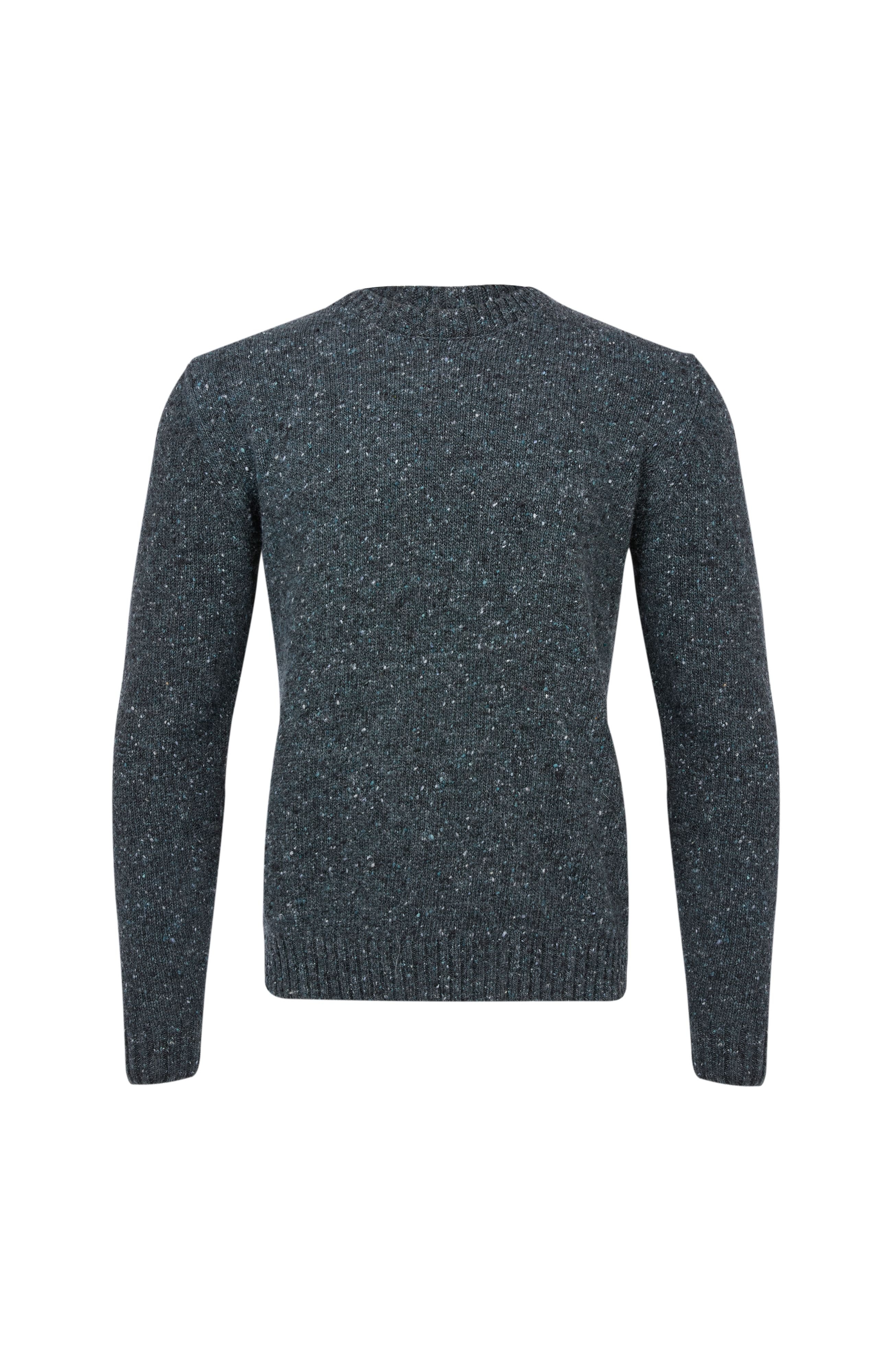Celtic & Co Celtic & Co Men's Donegal Crew Neck Sweater in Dark Grey - 2