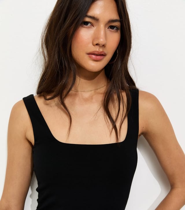 New Look Women's Black Square Neck Vest New Look - 2