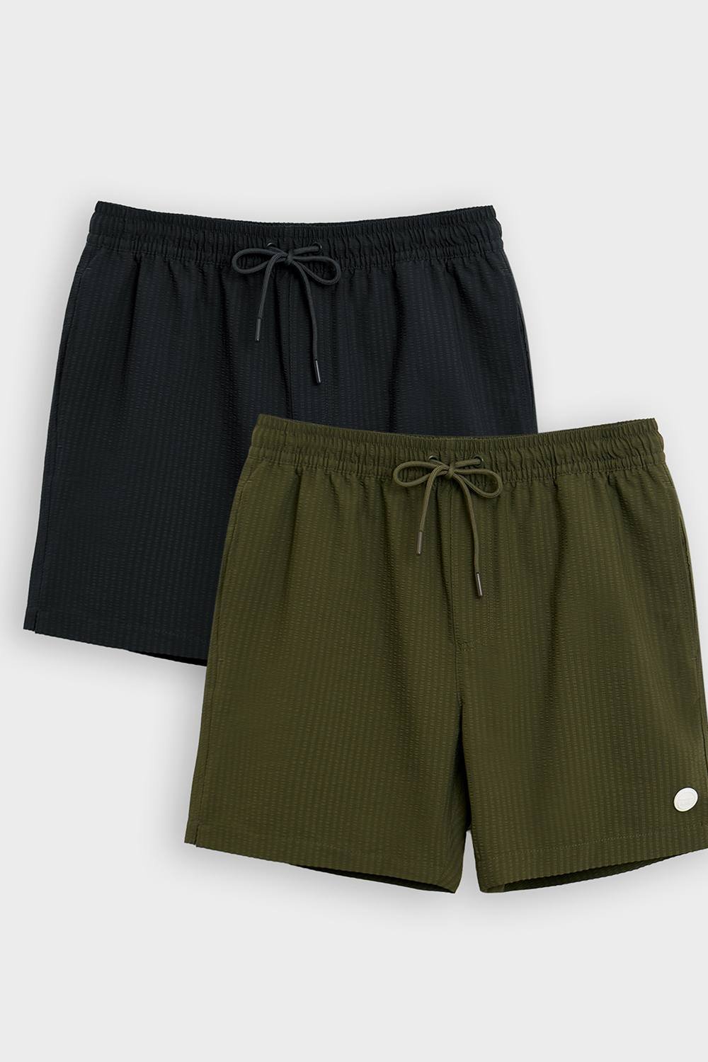 Threadbare Threadbare Men's 2-Pack Stripe Seersucker Swim Shorts - 3