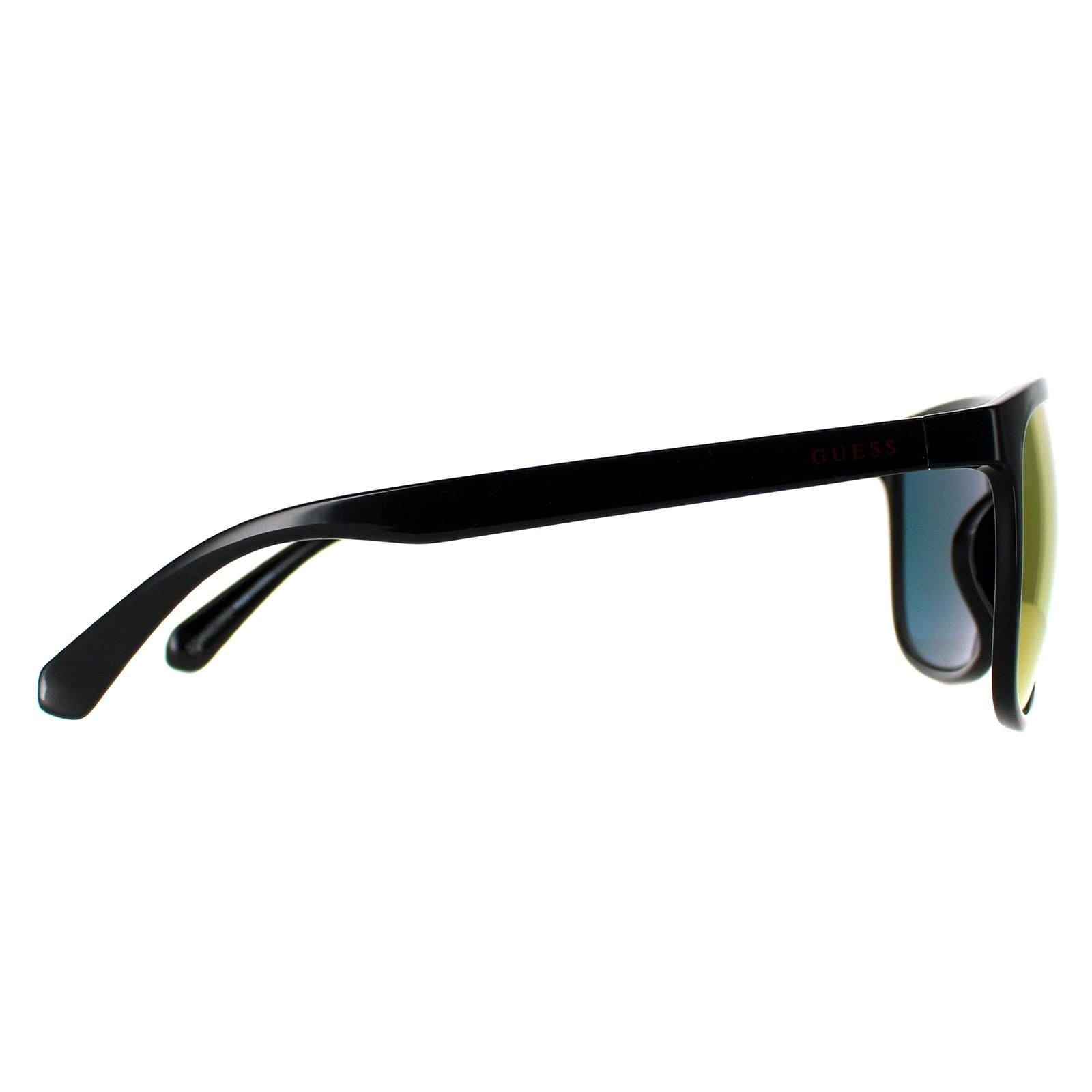 Guess Guess Men's Square Shiny Black Smoke Polarized GF0270 - 4