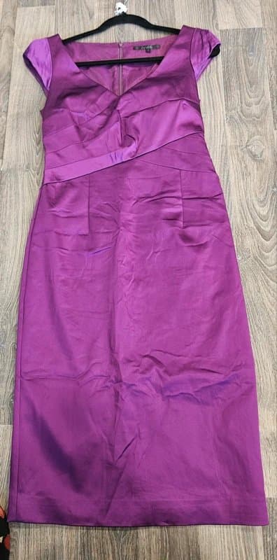 Coast Coast purple satin bodycon evening dress size 10