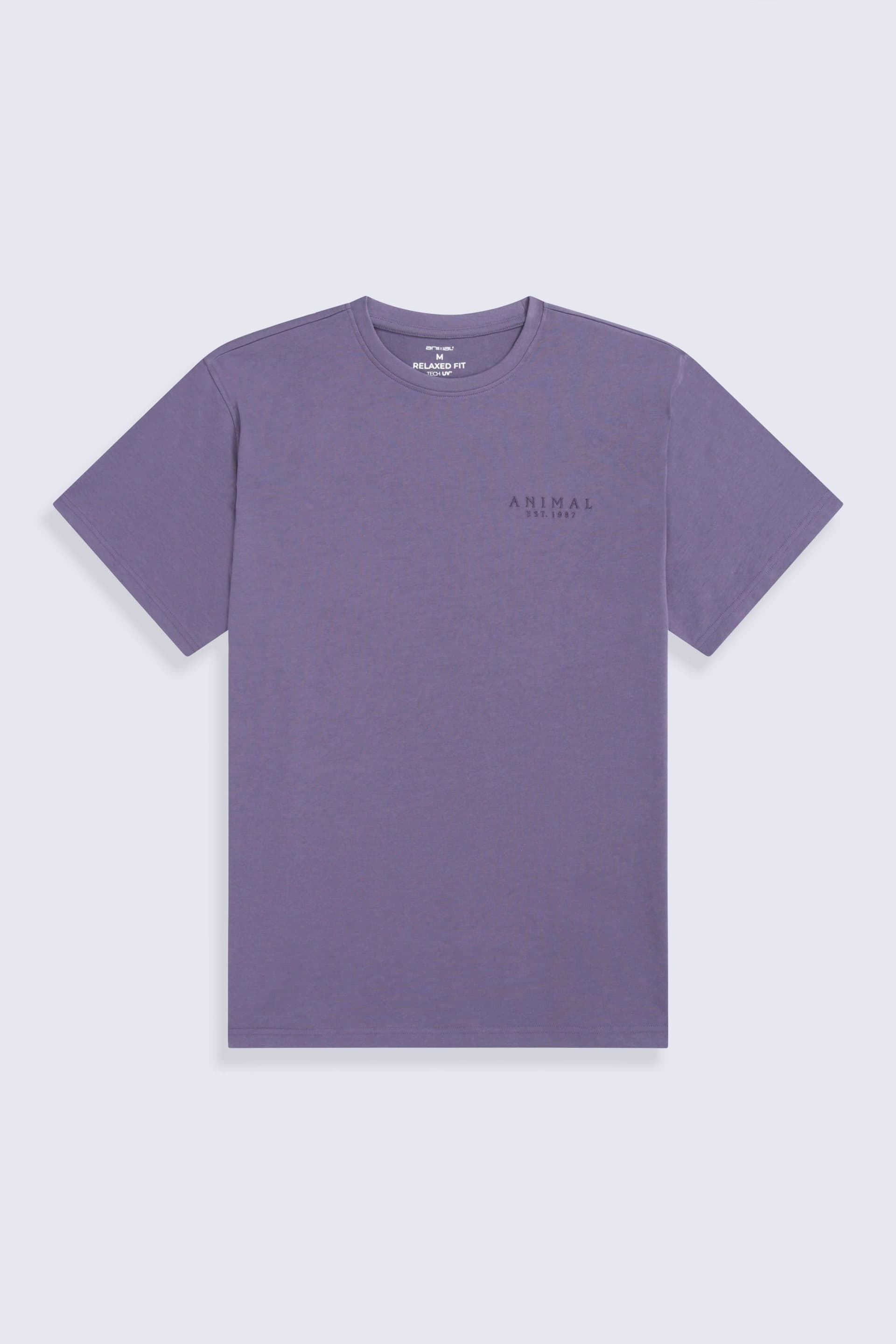 Animal Animal Men's 'Chase' Breathable Short Sleeve Cotton Relaxed Fit T-Shirt in Dark Mauve