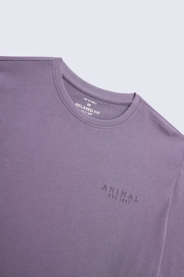 Animal Animal Men's 'Chase' Breathable Short Sleeve Cotton Relaxed Fit T-Shirt in Dark Mauve - 3