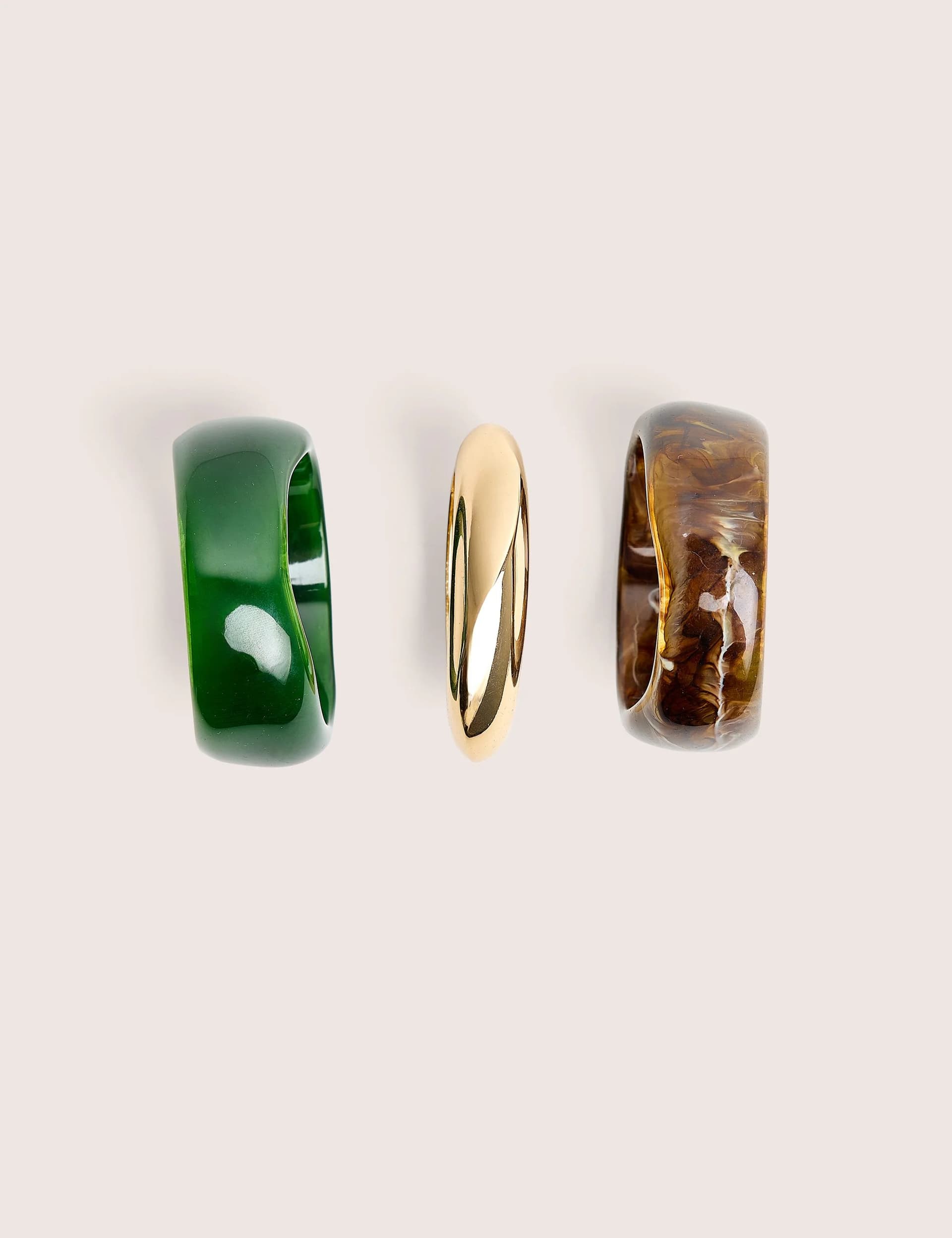 Public Desire Three Pack of Resin and Gold Bangle
