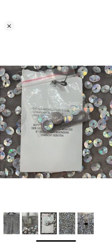 ASOS ASOS Semi sheer Sequin Embellished Gray Top
