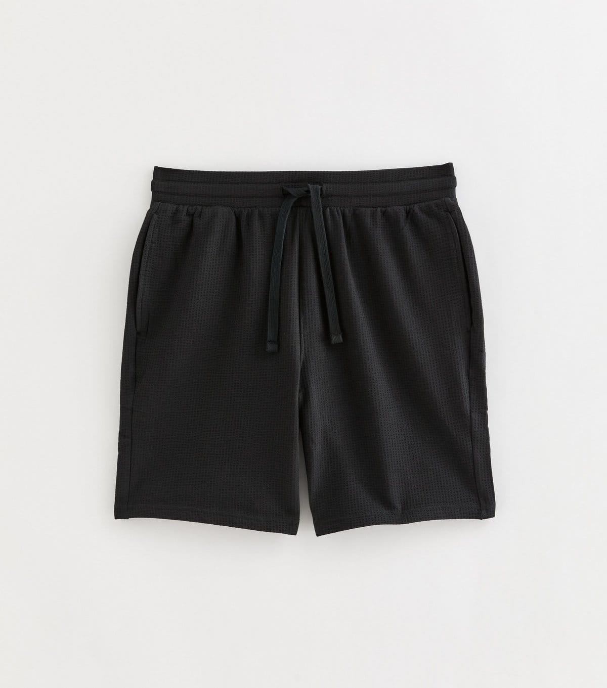 Only and Sons Men's Black Regular Textured Cotton Rich Shorts Only and Sons New Look - 1