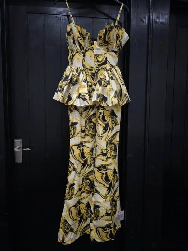 ASOS ASOS Marble Print Wide-Leg Jumpsuit UK 8