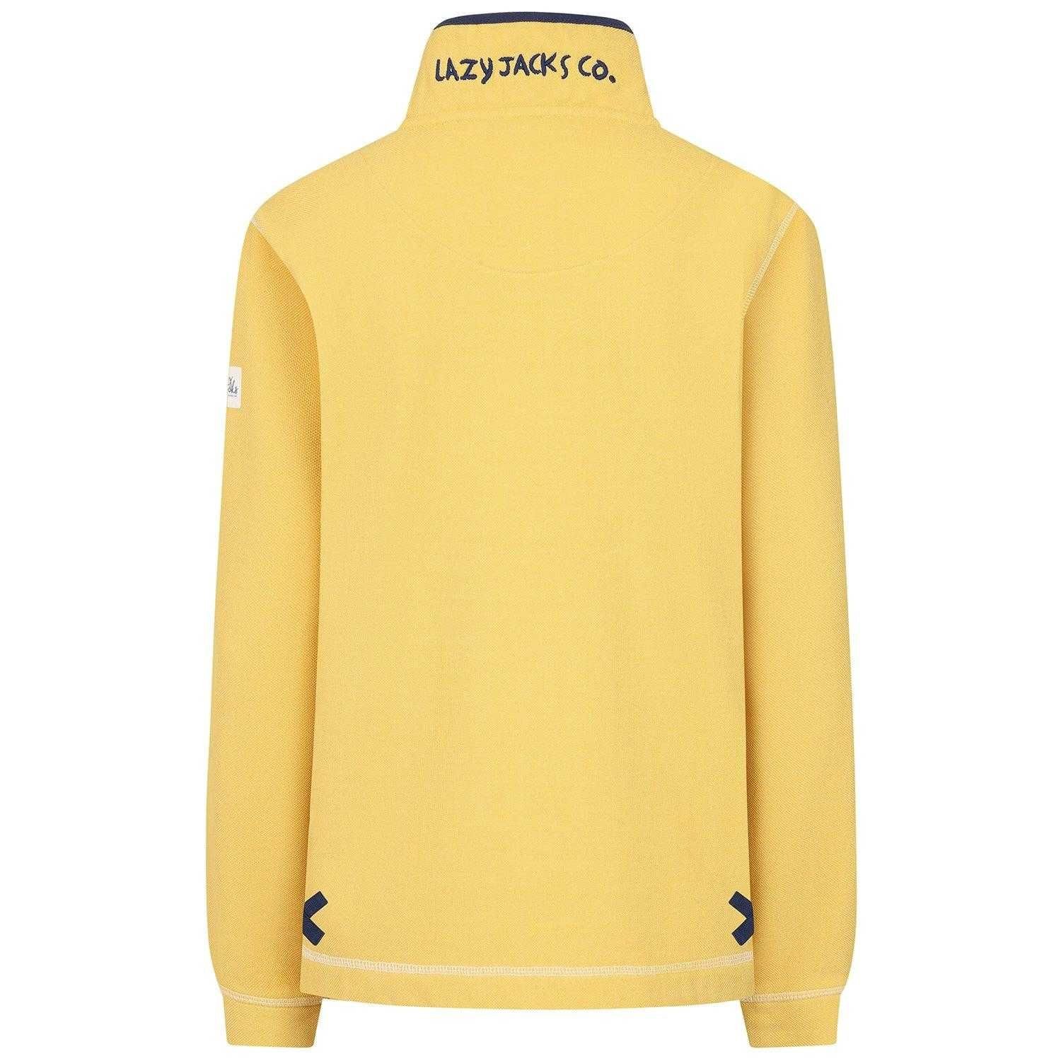 Lazy Jacks Lazy Jacks Women's Pique Button Neck Sweatshirt in Lemon - 2