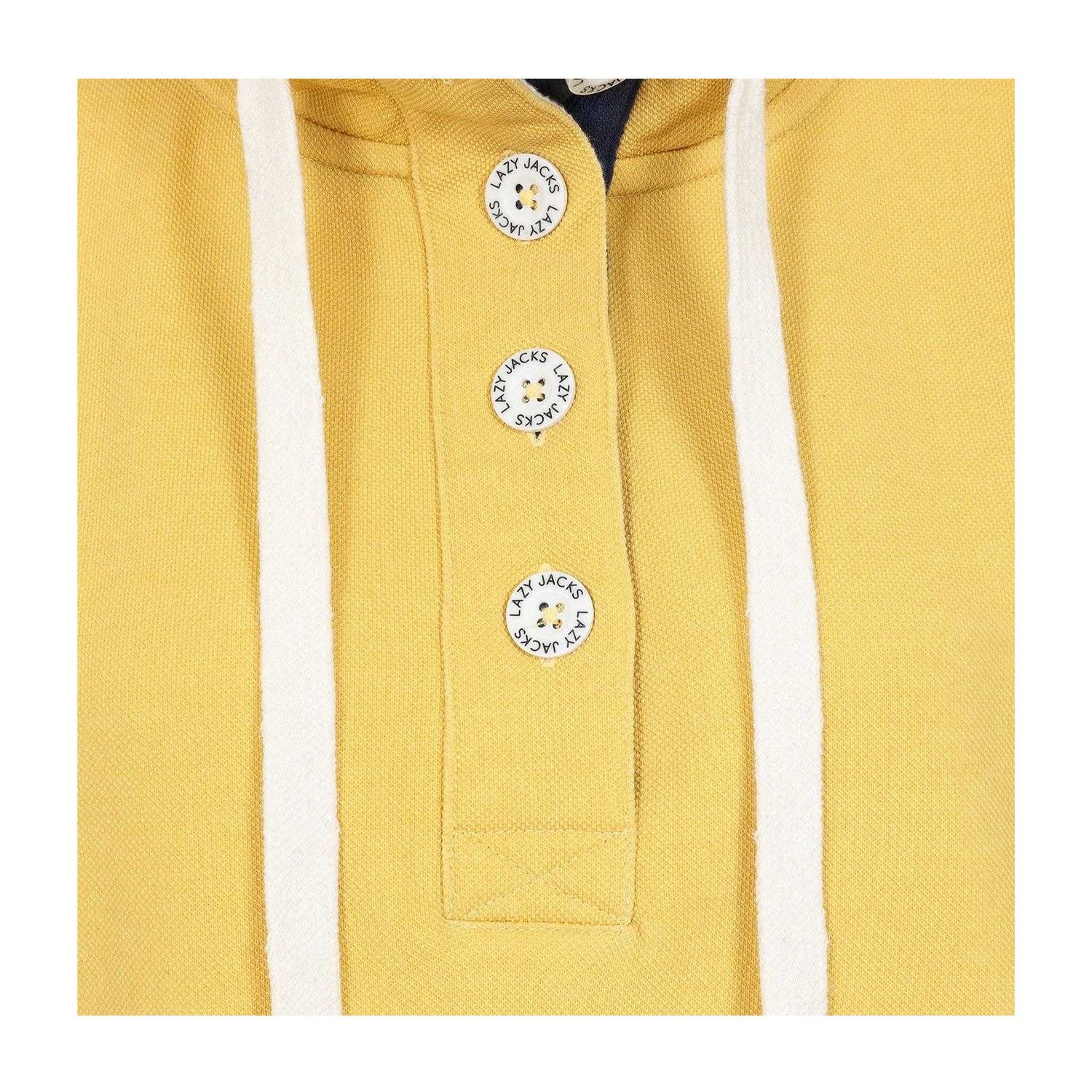 Lazy Jacks Lazy Jacks Women's Pique Button Neck Sweatshirt in Lemon - 4