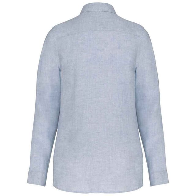 Spasso Spasso Women's Linen Long-Sleeved Shirt in Light Blue - 2